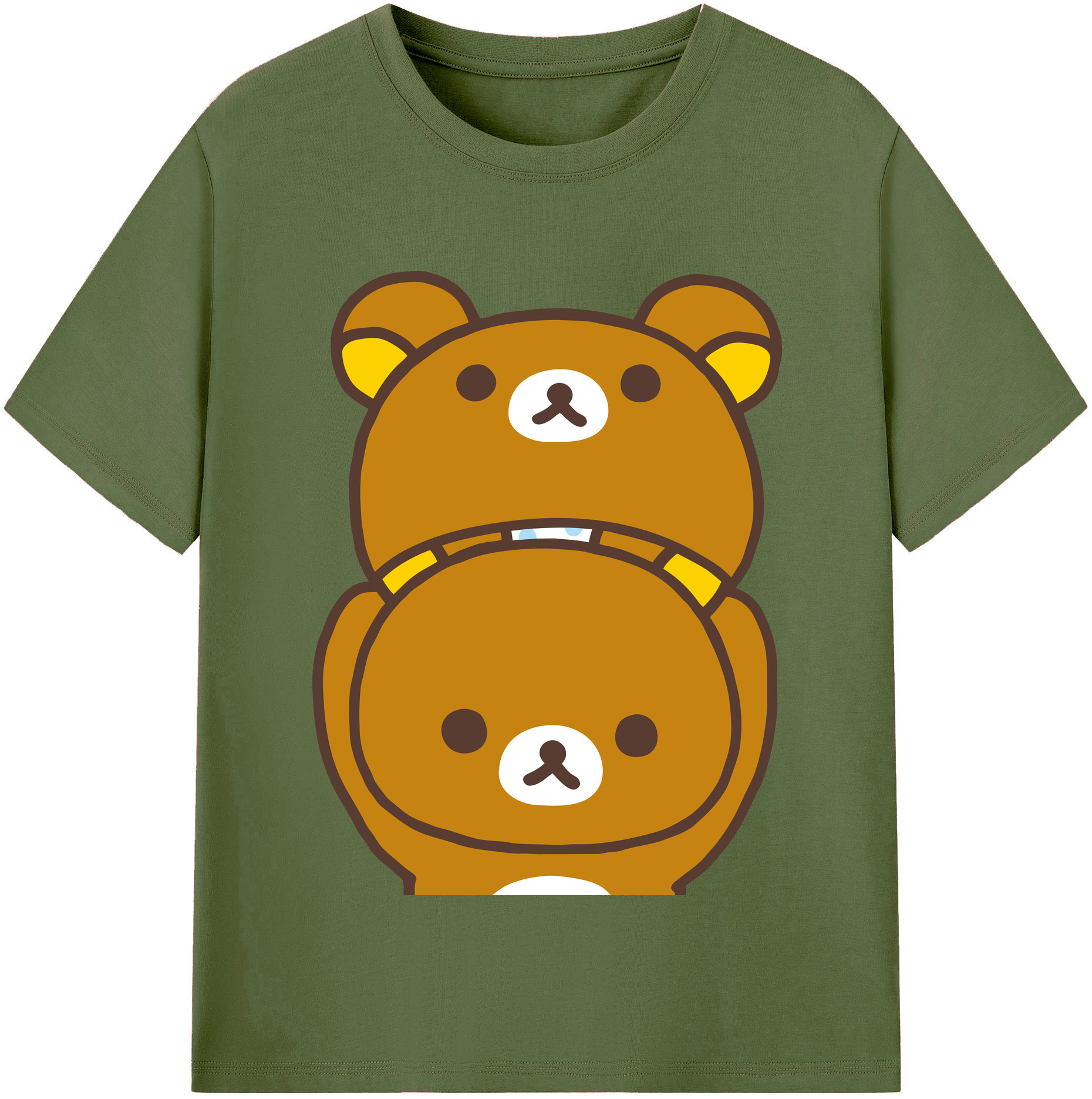 （画像用） リラックマ リラックマ キイロイトリ Rilakkuma Korilakkuma Kiiroitori 綿100％半袖Tシャツ（フロントプリント）